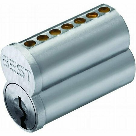 STANLEY SECURITY Standard 7 Pin M Keyway Uncombinated Core, Satin Chrome 1C7M1626